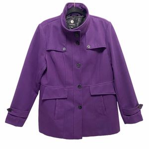Jessica Violet Wool Blend Pea Coat